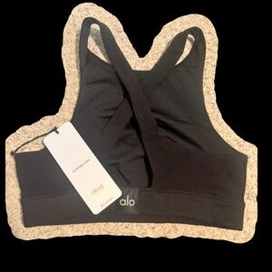 Alo Black Cross-Back Sports Bra